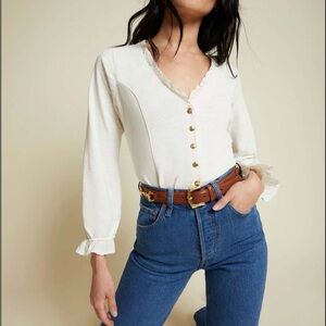 Nation LTD Cream Button-Up Blouse
